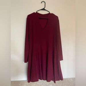 Burgundy Skater Dress